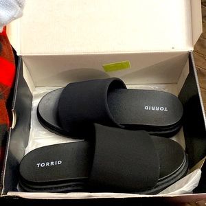 Torrid Size 10W open toed platform sandals! Bought them and wore them ONE TIME!